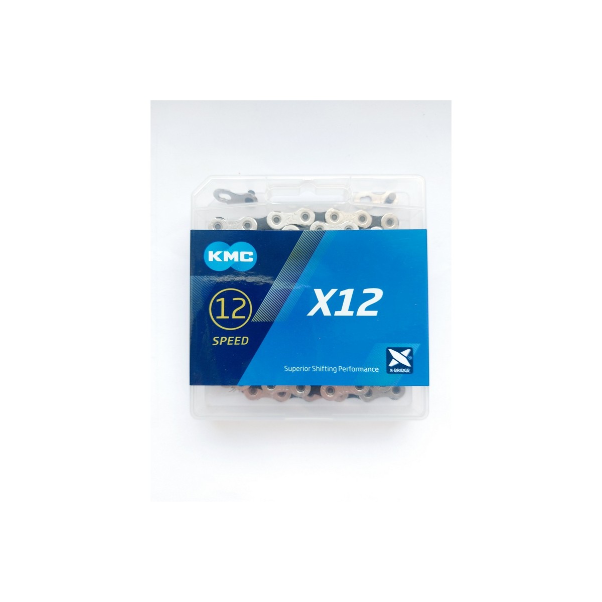 I-KMC-BX12NB126B - Łańcuch 12rz. KMC X12 Sil/BK 126og. BOX