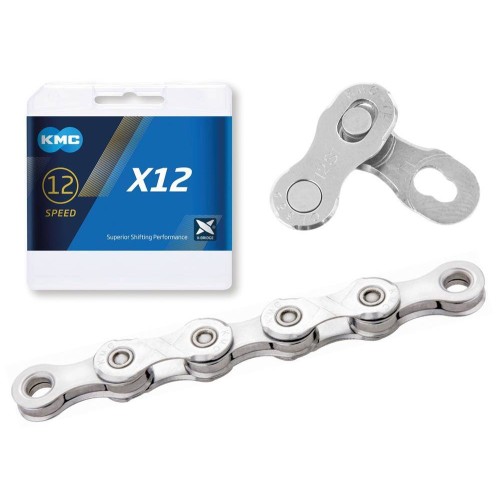 I-KMC-BX12NP126B - Łańcuch 12rz. KMC X12 srebrny, 126og. BOX