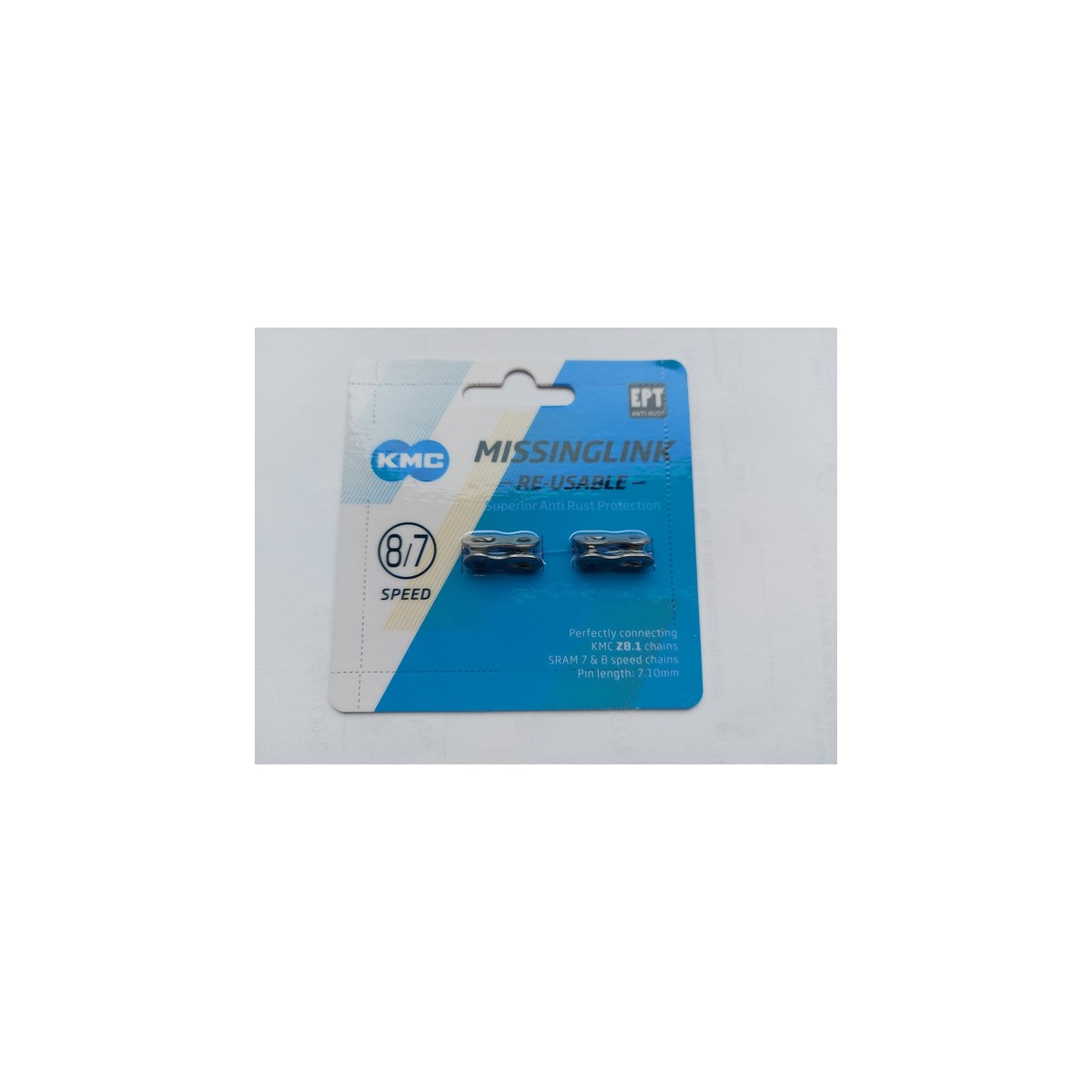 I-KMC-C78EPTR71 - Złączka łańcucha KMC 7/8rz. EPT srebrna 7,1mm, blister 2 sztuki