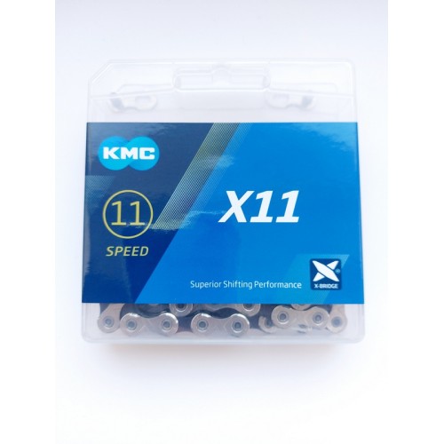 I-KMC-WPX11NB118B - Łańcuch 11rz. KMC X11 srebrno-czarny 118og. BOX