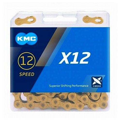 I-KMC-BX12TI126 - Łańcuch 12rz. KMC X12 Ti-N Gold 126og. BOX