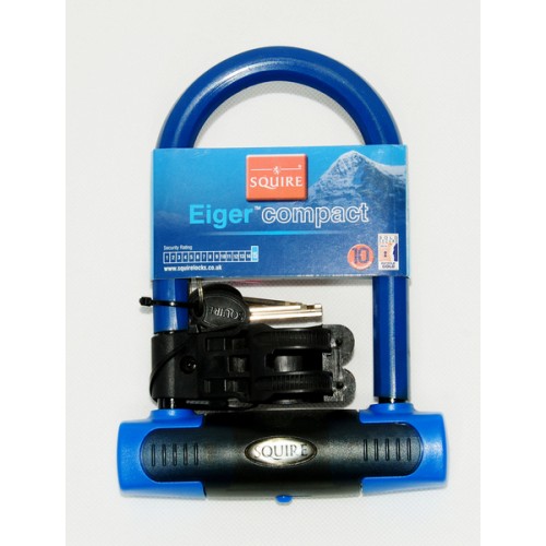 SQ 30203 - Zabezpieczenie U-lock EIGER compact 145mm,niebieski, klucz