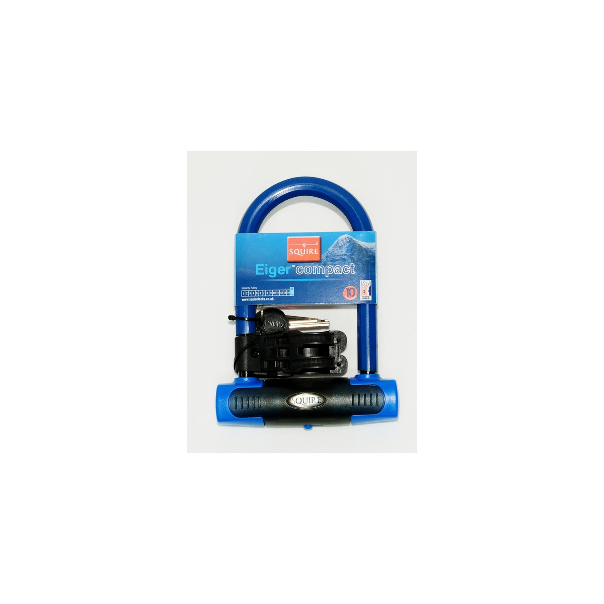SQ 30203 - Zabezpieczenie U-lock EIGER compact 145mm,niebieski, klucz