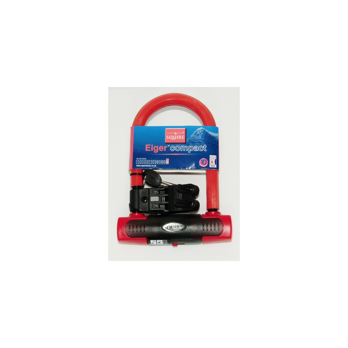 SQ 30273 - Zabezpieczenie U-lock EIGER compact 145mm,czerwony,klucz