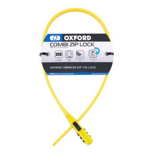 OXFLK151 - Zabezpieczenie rowerowe OLX Combi Zip żółty dł. 470 mm, 73 g, szyfr