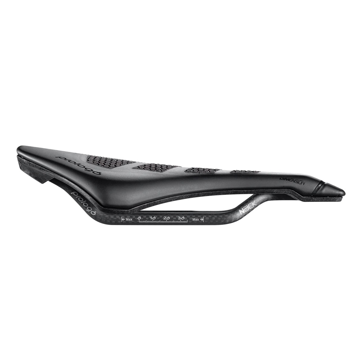 PR-DIENNA3ABC8-AM - Siodło PROLOGO DIMENSION-NDR, CPC, NACK (pręty: karbon, 7x9,3) 143x245   mm, 174 g,  szaro-czarne