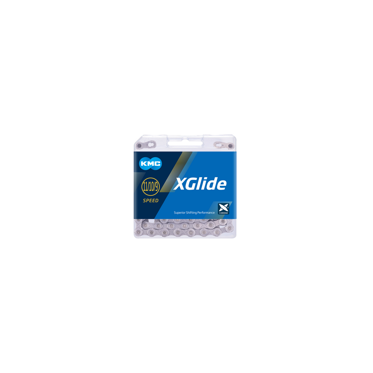 I-KMC-BXGLIGG18 - Łańcuch 9-11rz. KMC X-GLIDE  szary CUES 118og. BOX