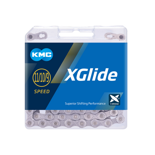 I-KMC-BXGLIGG26 - Łańcuch 9-11rz. KMC X-GLIDE  szary CUES 126og. BOX
