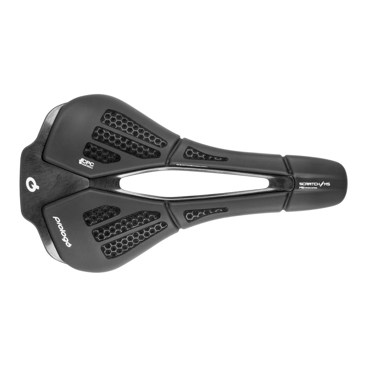 PR-SCMPTN0HBC0-AM - Siodło PROLOGO SCRATCH-M5,PAS,CPC,TIROX (pręty: lekki stop metalu, 7mm)140x250mm,214g,czarne