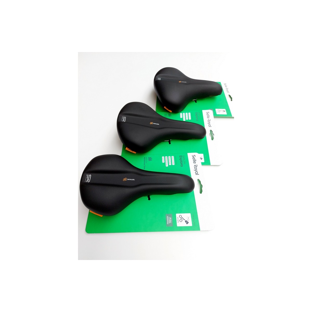 76-54D03 - Zestaw 3 siodeł żelowych EXPLORA unisex, athletic, moderate, relaxed