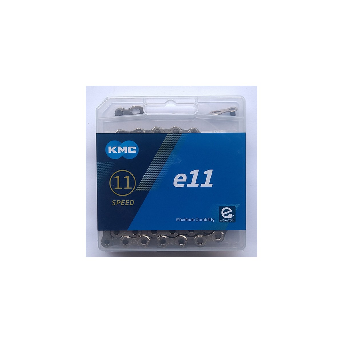I-KMC-BE11TNP22 - Łańcuch 11rz. KMC E11 srebrny (do row. ELEKTRYCZNEGO) 122og. BOX