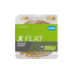 I-KMC-BXFLATTI26W - Łańcuch 12rz. KMC X FLAT złoty 126og. BOX