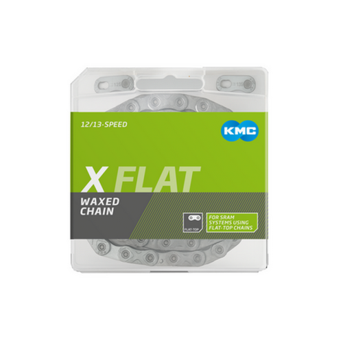 I-KMC-BXFLATNP26W - Łańcuch 12rz. KMC X FLAT srebrny 126og. BOX