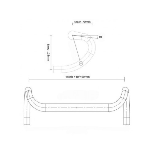 32-501012 - Kierownica gravelowa AUTHOR ACO-HB-GRAVEL X8 460mm