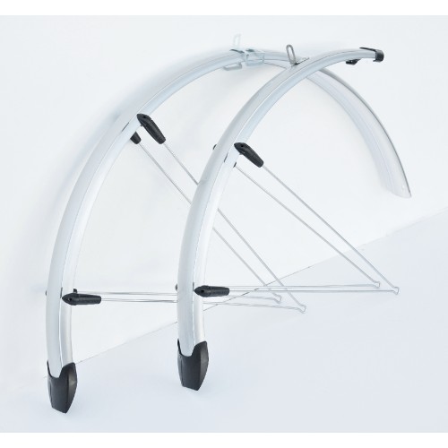 PRO EUR061 - Błotniki 26" 53mm srebrny ,chlapacz + nos