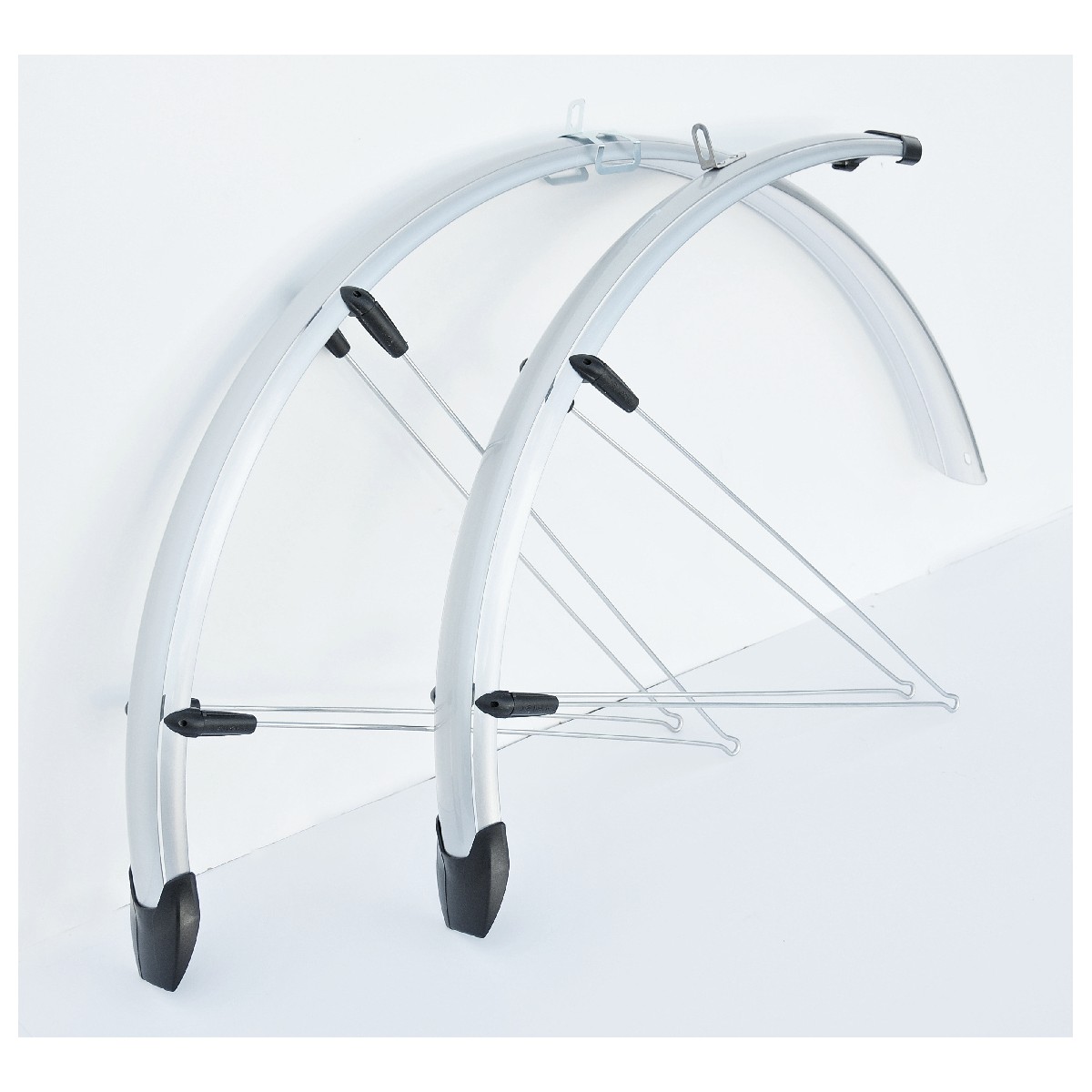 PRO EUR061 - Błotniki 26" 53mm srebrny ,chlapacz + nos