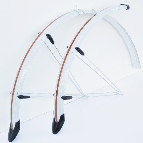 PRO EUR016 - Błotniki 28" 53mm biały/brązowy/biały + chlapacze + nos