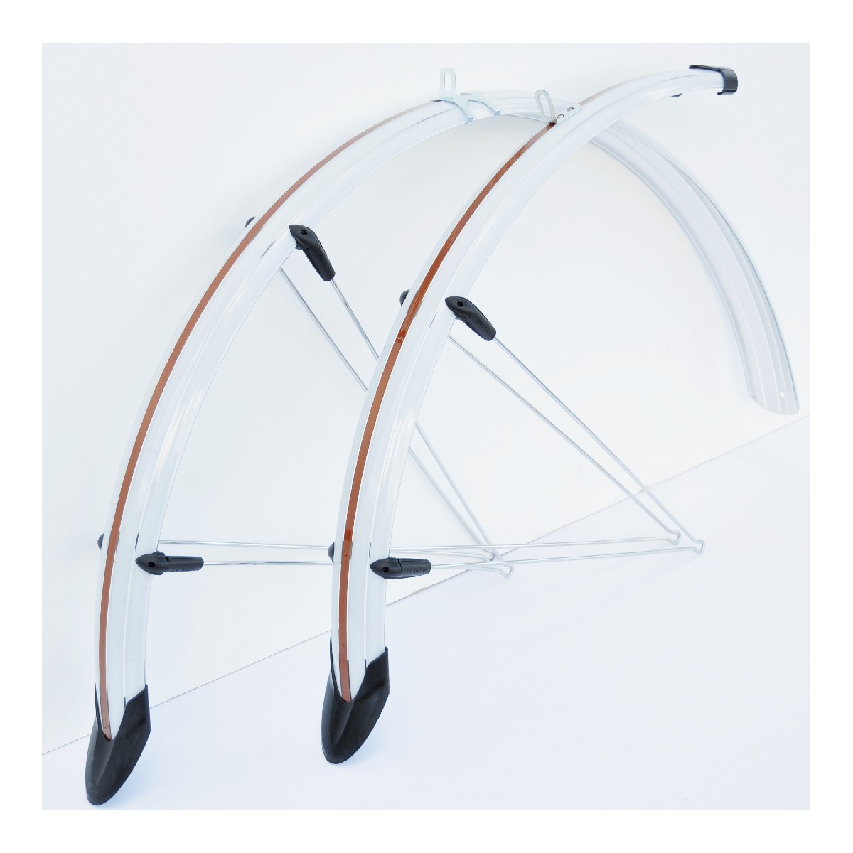 PRO EUR016 - Błotniki 28" 53mm biały/brązowy/biały + chlapacze + nos
