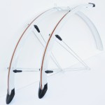 PRO EUR016 - Błotniki 28" 53mm biały/brązowy/biały + chlapacze + nos