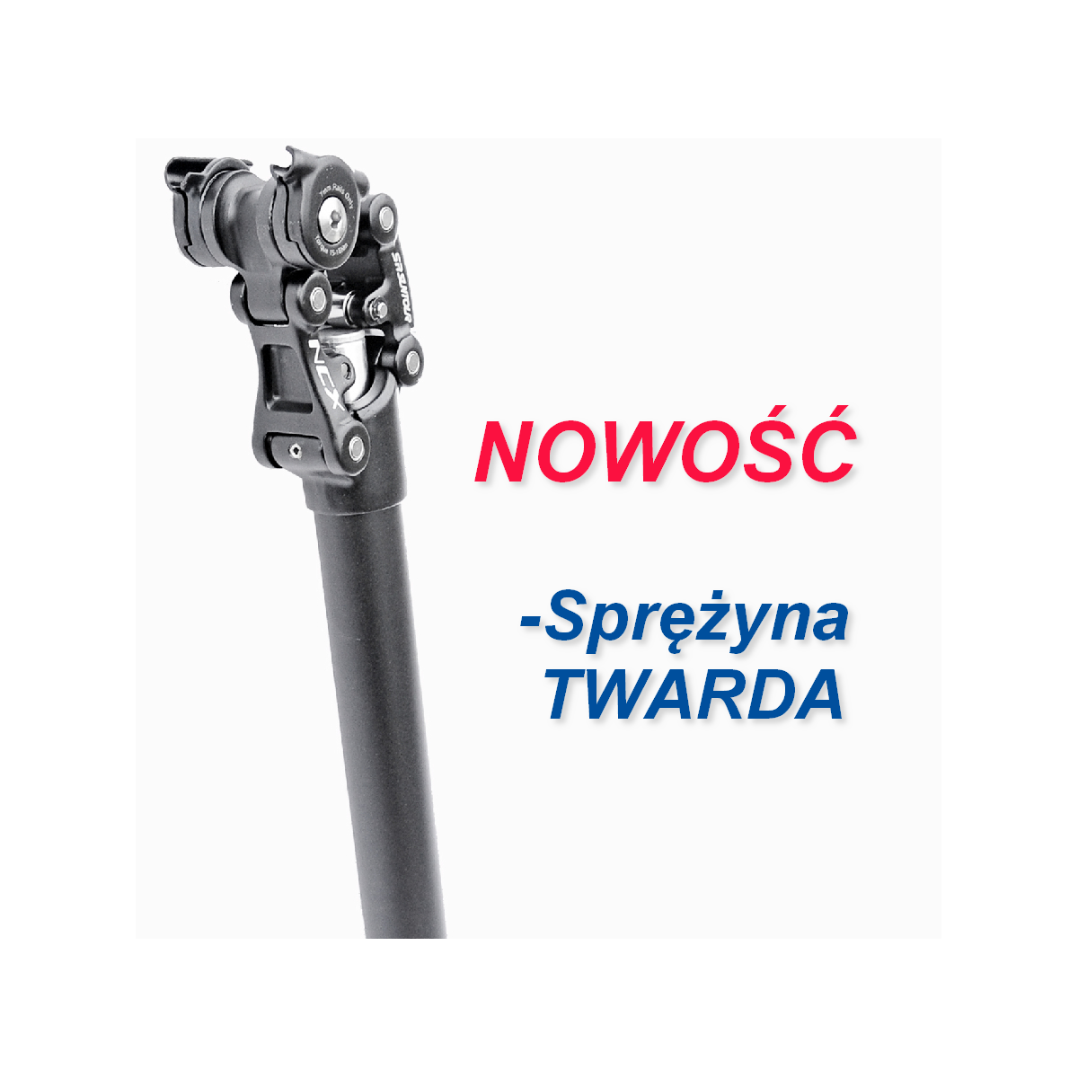 SRSP25-NCX-B309-L35-H - Wspornik siodła SUNTOUR NCX alu.30.9x350mm, sprężyna twarda, czarny