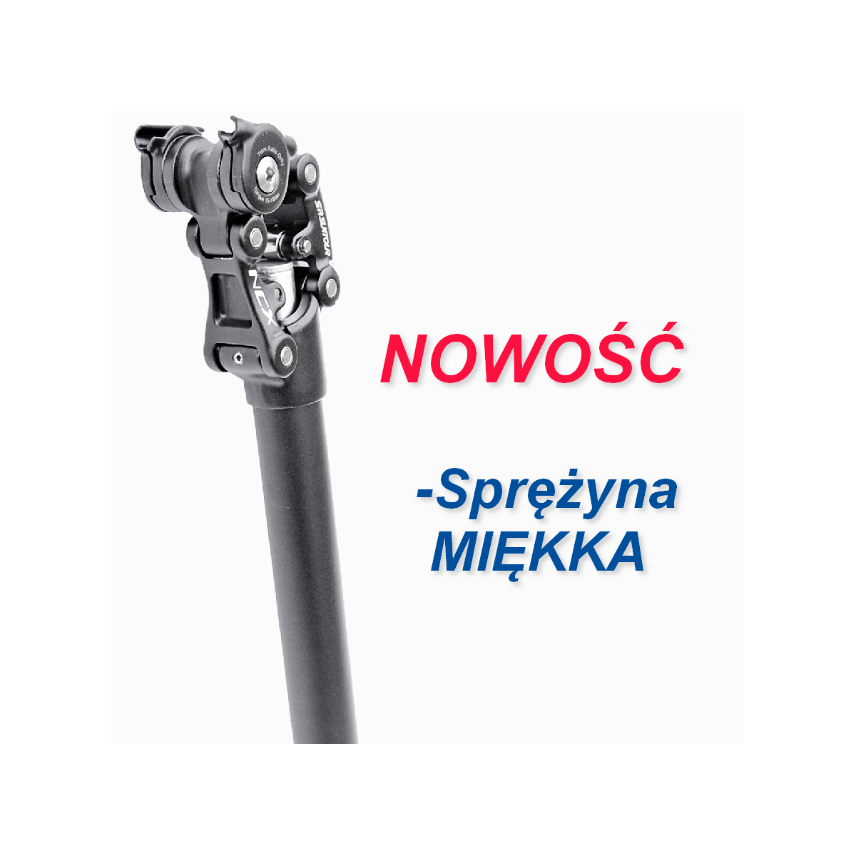 SRSP25-NCX-B316-L35-S - Wspornik siodła SUNTOUR NCX alu.31.6x350mm, sprężyna miękka, czarny