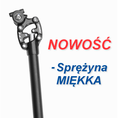SRSP12-NCX-B272-L35-S - Wspornik siodła SUNTOUR NCX alu.27.2x350mm, sprężyna miękka, czarny