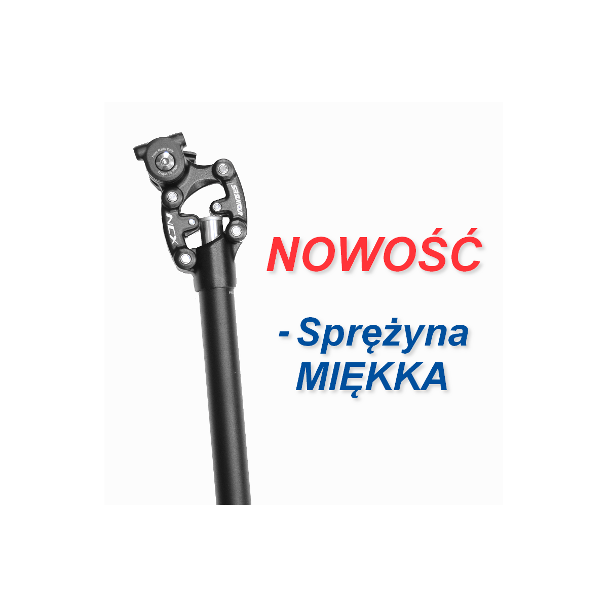 SRSP12-NCX-B272-L35-S - Wspornik siodła SUNTOUR NCX alu.27.2x350mm, sprężyna miękka, czarny