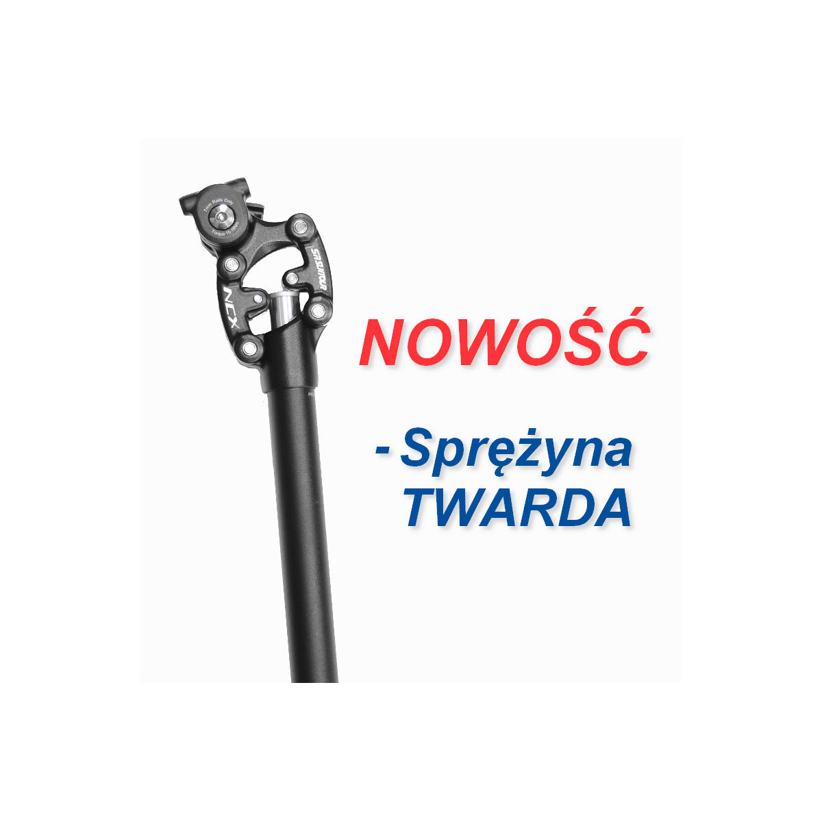 SRSP12-NCX-B272-L35-H - Wspornik siodła SUNTOUR NCX alu.27.2x350mm, sprężyna twarda, czarny