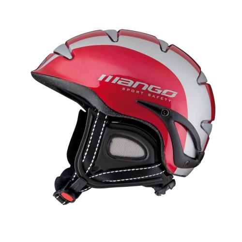 SW-421 - Kask narciarski SKATTO WINTER czerwono-srebrny