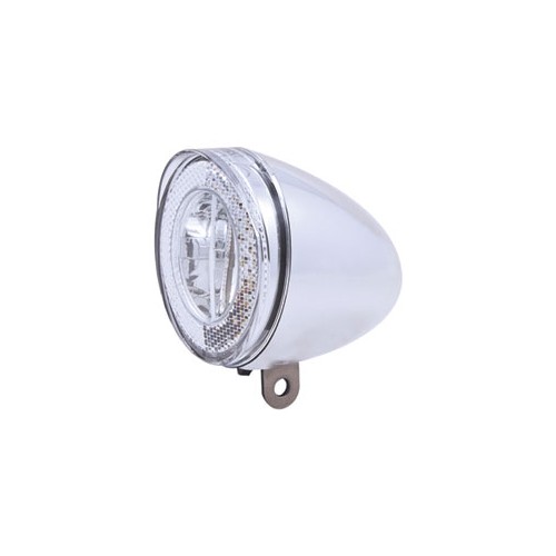 H070309 - Lampa Spaninga przód SWINGO srebrna,dynamo, bez uchwytu