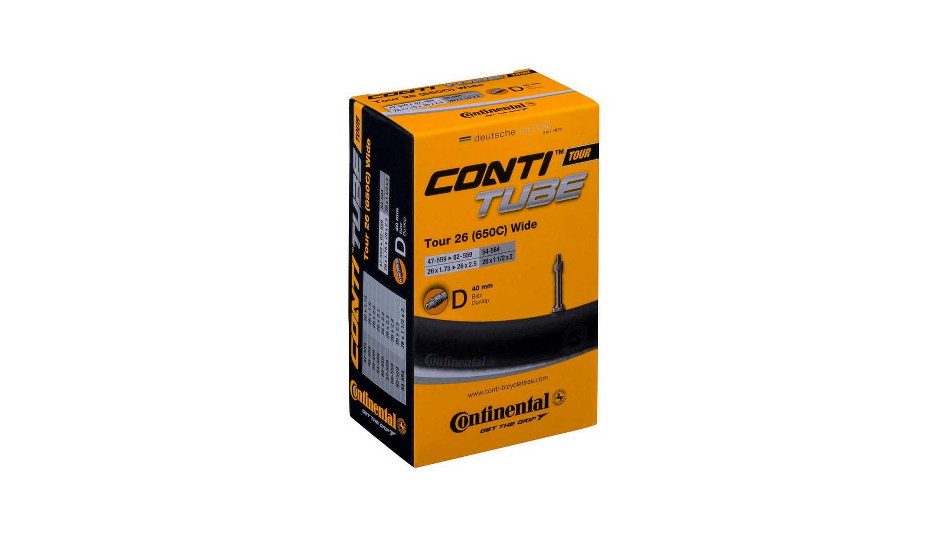 Dętka Continental TOUR 26 Wide Dunlop 40mm 47-559/62-559 - CO0181571