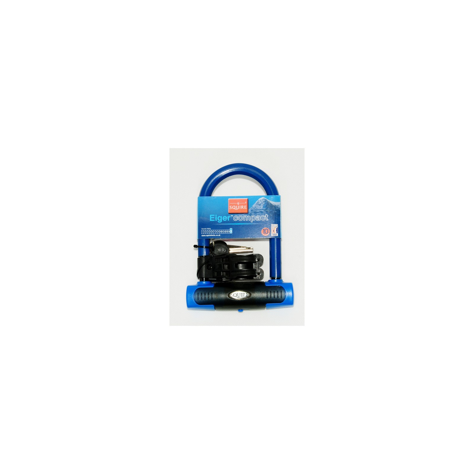Zapięcie rowerowe Squire U-lock EIGER compact 145mm,niebieski, klucz - SQ 30203