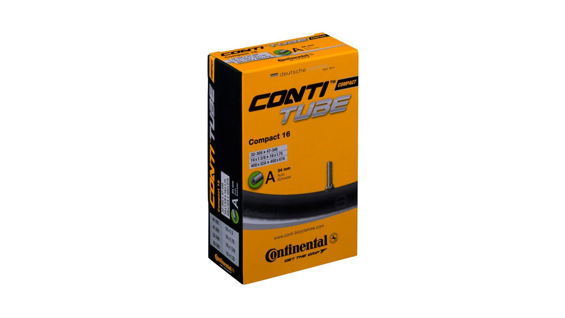 Dętka Continental COMPACT 16 Auto 34mm 32-305/47-349 - CO0181091