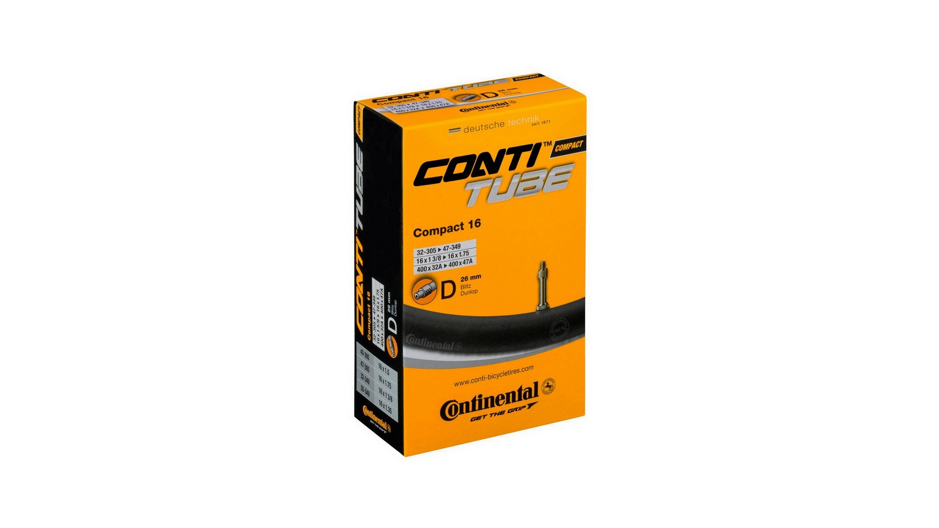 Dętka Continental COMPACT 16 Wide Auto 34mm 50-305/62-305 - Co0181131