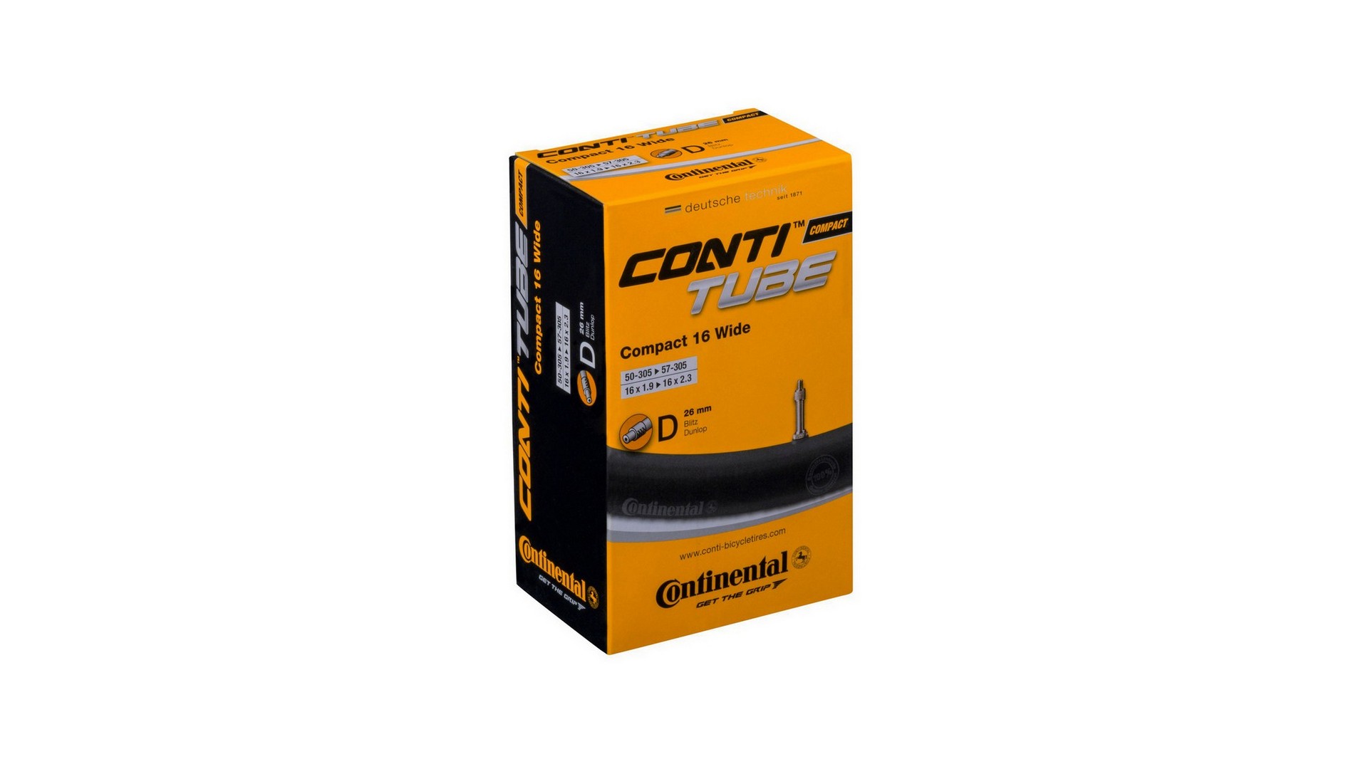 Dętka Continental COMPACT 16 Wide Dunlop 26mm 50-305/62-305 - CO0181171